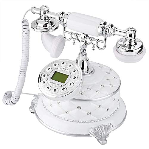 Teléfono Retro Europeo con función FSK y DTMF, teléfono Antiguo con identificador de Llamadas, teléfono Retro Vintage para Regalos/Sala de Estar/Dormitorio/Estudio/Hotel Teléfono Retro Europeo con función FSK y DTMF, teléfono Antiguo con identificador de Llamadas, teléfono Retro Vintage para Regalos/Sala de Estar/Dormitorio/Estudio/Hotel