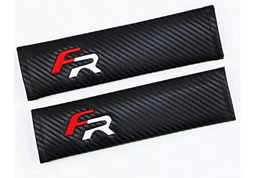 Tgh (C-FR) Kit de 2 Fundas Almohadillas para cinturón Formula Racing Ibiza para Coche ((Efecto Fibra de Carbono))