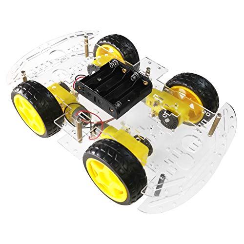 The perseids DIY Smart Motor Robot Kit Car Chassis, 4WD Chasis Robot Coche Kit con Encoder de Velocidad para Arduino (Cuatro Ruedas)