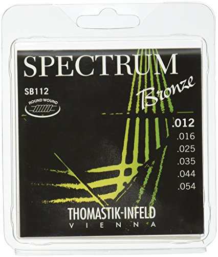 Thomastik Cuerdas para Guitarra Acústica Spectrum Bronze Series sin níquel juego SB112 medio ligero .012-.054
