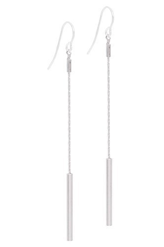 Tom Shot-Pendientes para mujer Puede Pendientes con un Lápiz de colgante en una cadena de latón plateado Longitud 8cm-87or0112s