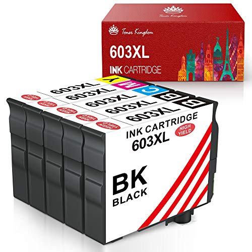 Toner Kingdom 603XL Cartucho de Tinta Compatible para Epson 603 603XL para Epson Expression Home XP-2100 XP-2105 XP-3100 XP-3105 XP-4100 XP-4105 Workforce WF-2810 WF-2830 WF-2835 WF-2850