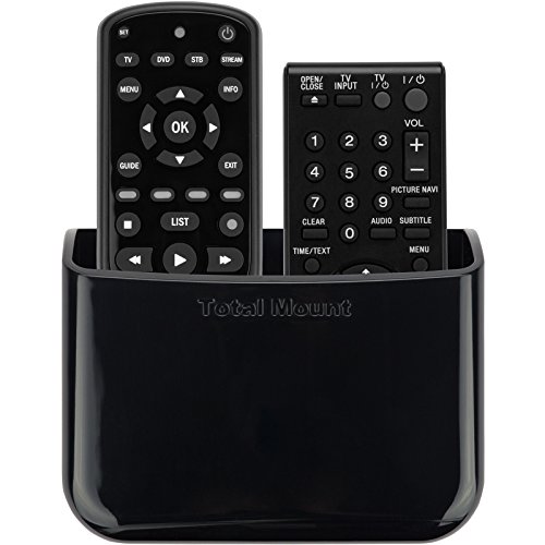 TotalMount Soporte universal para un mando a distancia Soporte de pared Soporte de mesa Caja de almacenamiento para 2 mandos a distancia uno al lado del otro