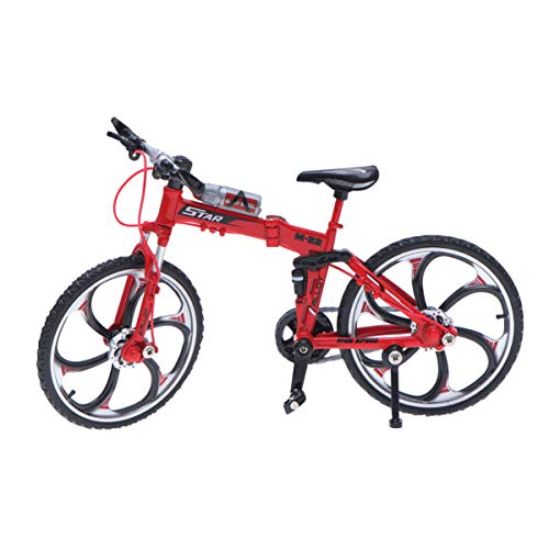 TOYANDONA 1:10 Mini Modelo de Bicicleta de Aleación de Simulación Modelo de Juguete Diecast Creativo (Bicicleta de Montaña Plegable Roja)
