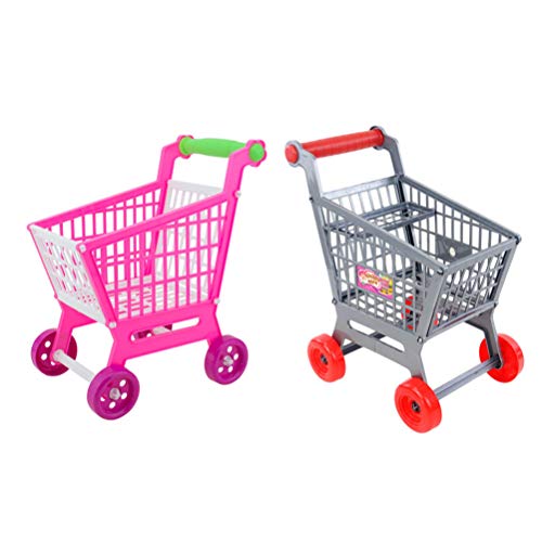 TOYANDONA 2 Juegos de Carrito de Compras para Niños Mini Carrito de Supermercado Juguetes Carrito de Compras Juguetes de Casa de Muñecas de Juguete para Niños Niño
