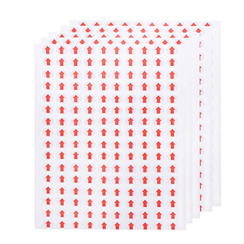 TOYANDONA 3200pcs 10mm Pegatina Pegatina de Flecha Pegatina de Producto defectuoso Etiqueta de flecha roja para verificar la calidad (Blanco + Rojo)