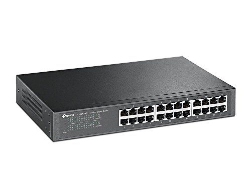 TP-Link 24 Puertos Gigabit Switch | Ethernet Switch No Gestionable | Puertos blindados | Carcasa Metálica | Desktop |Sin ventilador (TL-SG1024D) Gris TP-Link 24 Puertos Gigabit Switch | Ethernet Switch No Gestionable | Puertos blindados | Carcasa Metálica | Desktop |Sin ventilador (TL-SG1024D) Gris