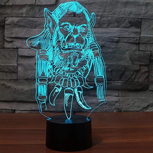 Tribu creativa salvaje 3DTD acrílico LED luz nocturna USB decoración multicolor regalo para niños