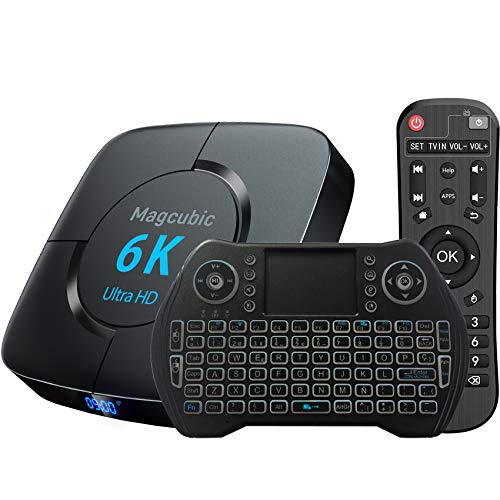 TV Box Android 10.0 4GB 64GB Decodificador Smart TV Box H616 USB 2.0 1080P Ultra HD 4K 6K HDR WiFi 2.4G 5.8GHz BT 4.1 Reproductor Multimedia de Transmisión con Mini Teclado Inalámbrico Retroiluminado