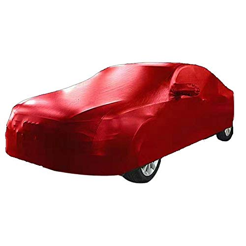TYTZSM PU Cubierta del Coche Jaguar XK Coche Ropa de Cuero de imitación de Tela de protección Solar Cubierta de la Lluvia del Coche Cubierta del Coche del paño (Color : Rojo)