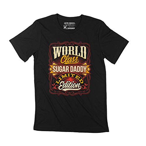 Ultrabasic Camiseta para Hombre Sugar Daddy de Clase Mundial - Edición Limitada - World Class Sugar Daddy - Limited Edition - Vintage Casual (Negro Profundo)