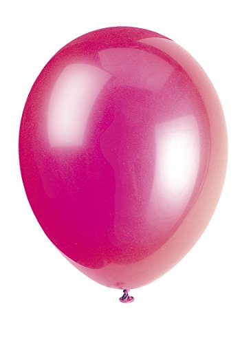 Unique Party-80010 Globos de Látex de 30 cm, Color Rosa (Fuchsia Pink), Pack de 10 (80010)