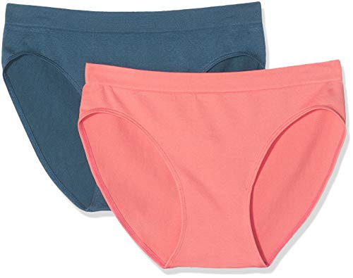 Unno DIM Basic Sin Costuras Micro Braguita, Rosa (Rosa Coral/Azul Pizarra 86e), (Tamaño del Fabricante: S/M) (Pack de 2) para Mujer