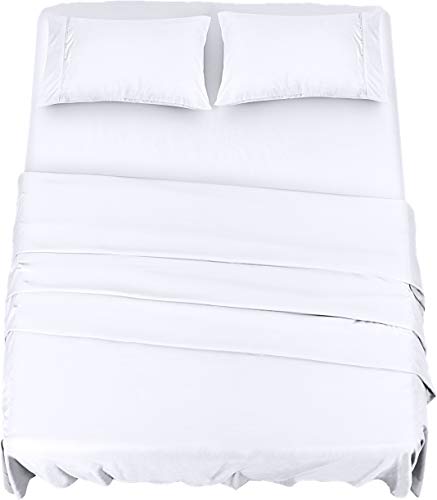 Utopia Bedding Juego Sábanas de Cama - Microfibra Cepillada - Sábanas y 2 Fundas de Almohada - (Cama 180, Blanco) Utopia Bedding Juego Sábanas de Cama - Microfibra Cepillada - Sábanas y 2 Fundas de Almohada - (Cama 180, Blanco)