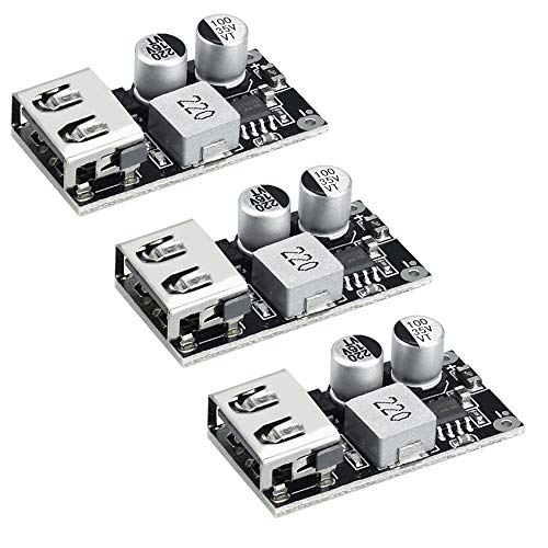 UTRUGAN 3 PCS Módulo de Convertidor de CC-CC Buck Converter 5v Step Down Module Fuente de Alimentación Ajustable Módulo Reductor 6v a 32v para Carga Rápida de Teléfono Móvil, Instrumento