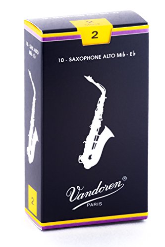 Vandoren SR212 - Caja de 10 cañas tradicional n.2 para saxofón alto Vandoren SR212 - Caja de 10 cañas tradicional n.2 para saxofón alto