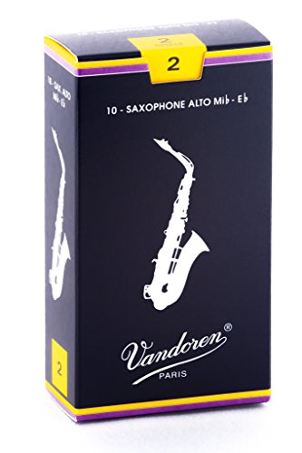 Vandoren SR212 - Caja de 10 cañas tradicional n.2 para saxofón alto