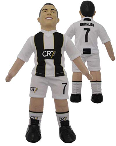 Vari Cristiano Ronaldo CR7 Camiseta Blanca Negra Figura MUÑECO Felpa Oficial 43cm Original Ballon d'Or MUSEU