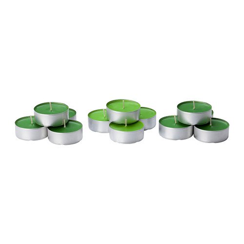 Velas de té Sinnlig, con aroma a manzana, color verde, de Ikea (202.363.61)