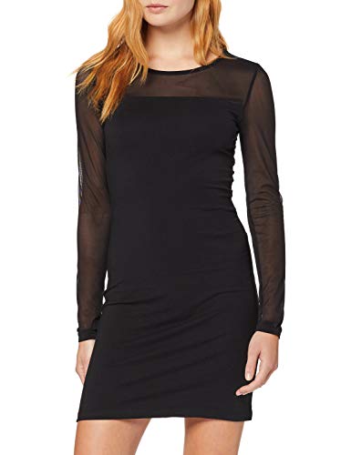 Vero Moda Vmmayam Mesh LS Cut Short Dress Ga Noos Vestido de Fiesta, Negro (Black Black), 42 (Talla del Fabricante: Large) para Mujer