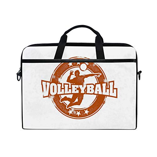 VICAFUCI Nuevo Bolso para portátil de 15-15.4 Pulgadas,Diseño Deportivo Vintage con Estrellas gastadas círculo Figura Silueta de Hombre Bola