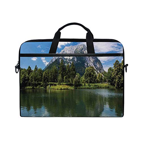 VICAFUCI Nuevo Bolso para portátil de 15-15.4 Pulgadas,Paisaje de Las montañas rocosas y el Lago Tranquilo en los Altos Alpes austríacos con Bosque VICAFUCI Nuevo Bolso para portátil de 15-15.4 Pulgadas,Paisaje de Las montañas rocosas y el Lago Tranquilo en los Altos Alpes austríacos con Bosque