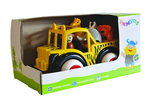 Viking Safari Jeep - Ages 1+ - 7.5 Inches - Includes 4 Figures - Dishwasher Safe - Soft Plastic