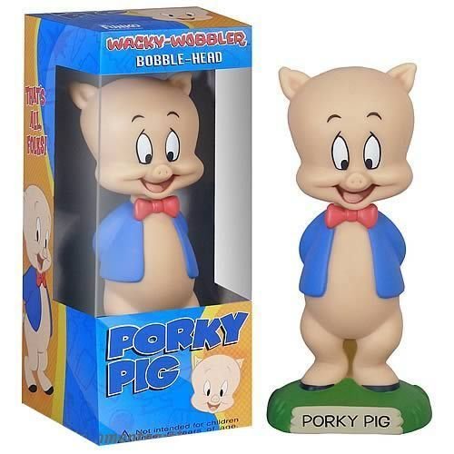 Wacky Wobbler Looney Tunes Porky Pig Cabezon PVC APPR 15cm Funko