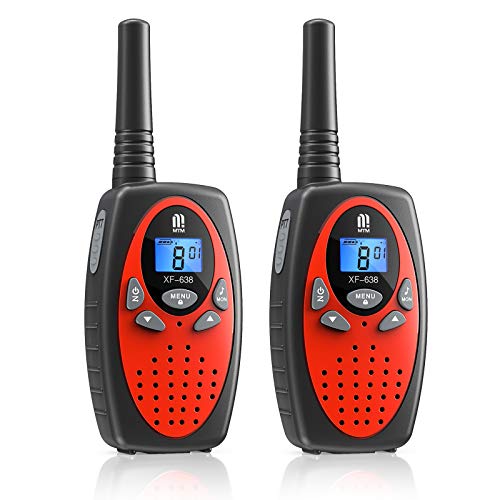 Walkie Talkie PMR446 16 Canales Función VOX Rango de 3KM 10 Tonos de Llamada con LCD Retroiluminada Walky Talky,Regalos para Actividades Externas, Camping (Rojo,2)