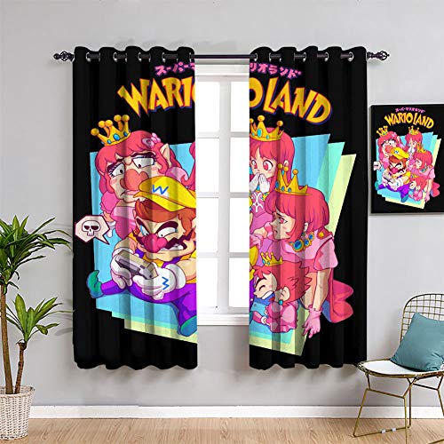 Wario Land Super Mario - Juego de cortinas para ventana (42 x 72 pulgadas) Wario Land Super Mario - Juego de cortinas para ventana (42 x 72 pulgadas)