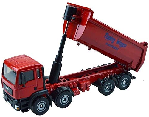 WASHULI Escala de fundición a presión de aleación de Juguete 1:24 Dump Truck Ingeniería Modelo de camión Dumping Big Truck Gran Remolque 1,50 colección del Regalo (Color : Red, Size : One Size)