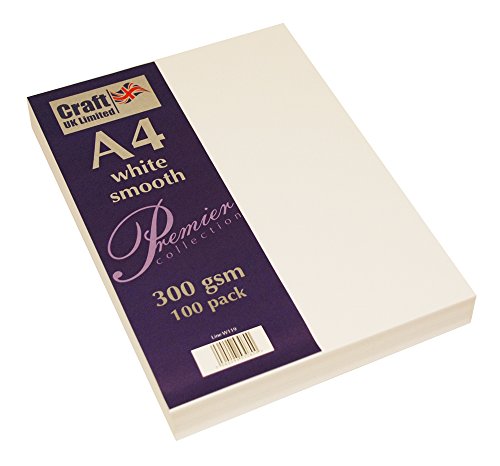 Wedding Inspiration Craft UK – Material de papelería, A4, cartón, Tarjeta Blanca de 300 g/m², 29.6 x 21 x 0.1 cm