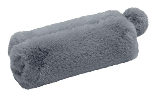 WEDO 24274041 Fluffy - Estuche con colgante de bola de pelo (forro interior de poliéster), color azul y gris