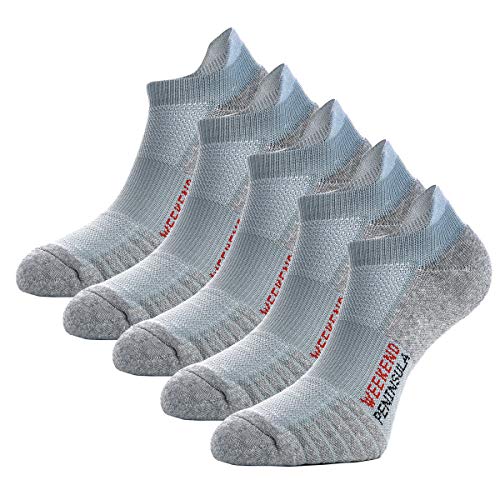 Weekend Peninsula 5 Pares Calcetines Running Deportivos Hombres Mujer, Calcetines Cortos Tobilleros Hombre Mujer Invisibles Bajos Antiampollas (39-42, Gris - 5 Pares) Weekend Peninsula 5 Pares Calcetines Running Deportivos Hombres Mujer, Calcetines Cortos Tobilleros Hombre Mujer Invisibles Bajos Antiampollas (39-42, Gris - 5 Pares)