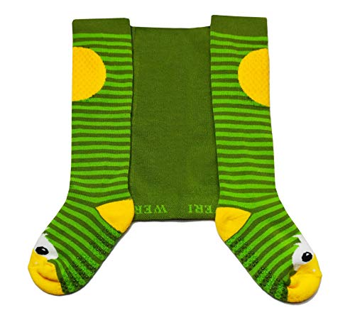 Weri Spezials - Medias para gatear (ABS, antideslizantes, para niños y niñas, con tope de pato, tallas 62 a 92) verde 9 mes