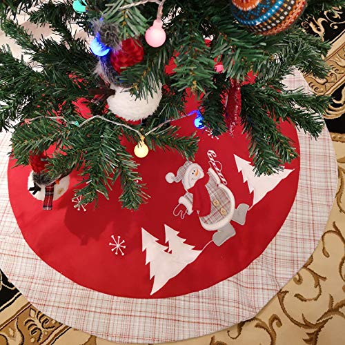 WEWILL Falda del árbol de Navidad Decoración Círculo Escena de Santa Falda del árbol del muñeco de Nieve
