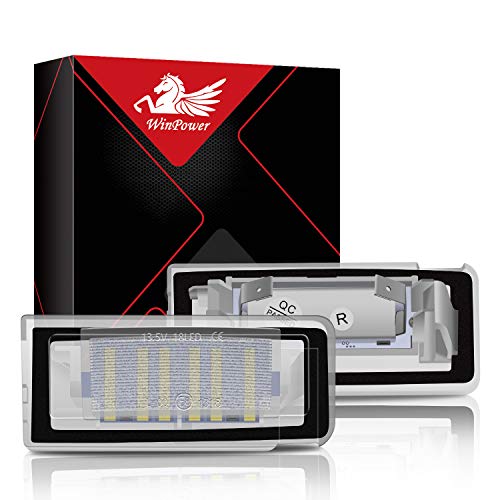 WinPower Luz de la matrícula para TT 8N Roadster Coupe 1999-2006 18SMD LED libre de errores, 2 piezas