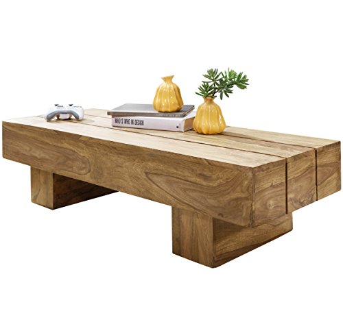 Wohnling WL1.439 - Mesa de centro de madera maciza de acacia, 120 x 45 x 30 cm