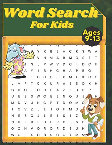 Word Search For Kids Ages 9-13: 48 Animal word search, with solutions.