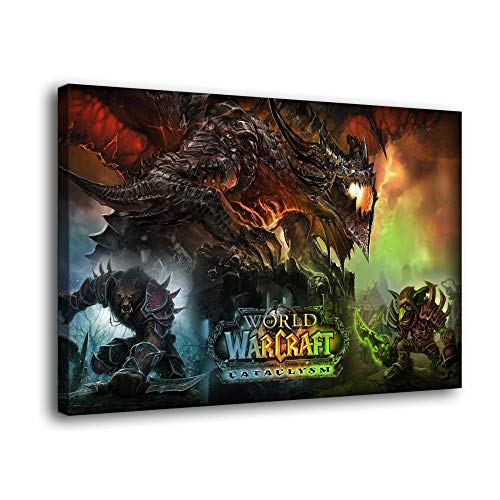 World_of_Warcraft_Cataclysm - Póster de lienzo y pared, diseño moderno de familia, Enmarcado, 24x36inch
