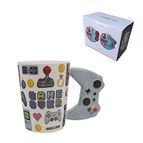 xingfuankang Game Over Coffee Mug 3D Game Controller Handle Mug Taza De Cerámica Tazas De Té De Leche Gameboy Regalo De Cumpleaños-Dark_Gray