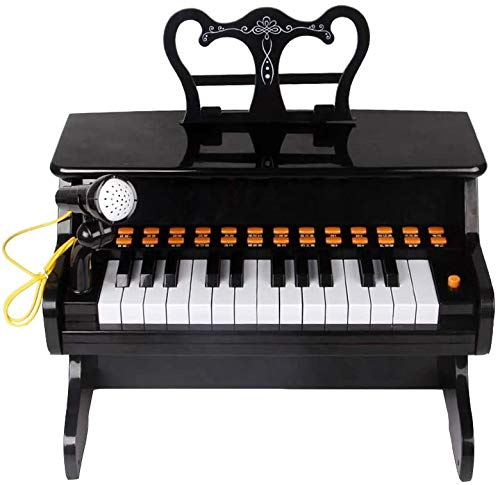 XINRUIBO Piano Multifuncional para niños, 25 Llaves de Juguete de Teclado de Piano con micrófono Teclado para niños para Piano Infantil (Color : Black)