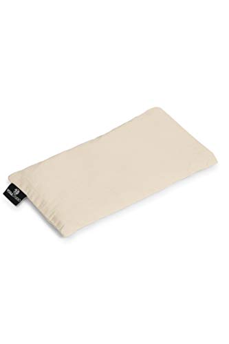 Yoga Studio - Almohada de Yoga Unisex con Fragancia de Lavanda orgánica y linaza para Ojos cansados y Dolores de Cabeza, Color Blanco Natural (Crudo), 23 cm x 12 cm x 13 cm, Peso 200 g