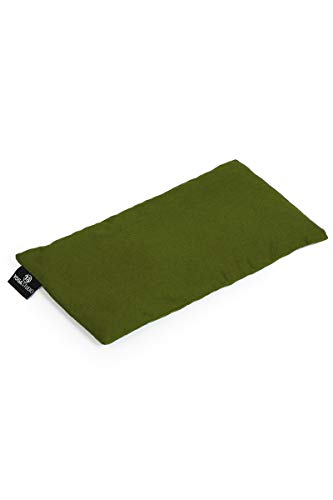 Yoga Studio Almohada Unisex YS/LavLin/EyePillow/OliveGr – 23 cm x 12/13 cm, Almohada de Yoga orgánica con Aroma de Lavanda y linaza para Ojos cansados y Dolores de Cabeza, Verde Oliva, Regular