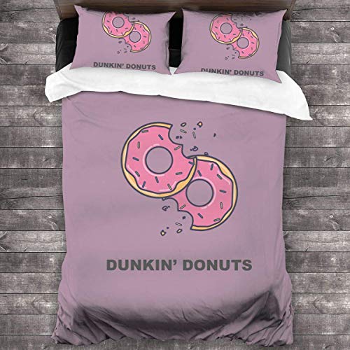 Yuanmeiju Juego de Cama Dunkin Donuts Duvet Cover Bedding Sheet Set, 3 Piece Set Comfortable Luxurious(Duvet Cover + 2 Pillowcases)