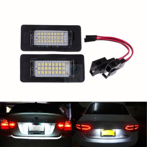 Yuk 2 x número de licencia Plate lámpara de luz LED para A4 B8 A5 Q5 Passat S5 libre de errores Yuk 2 x número de licencia Plate lámpara de luz LED para A4 B8 A5 Q5 Passat S5 libre de errores