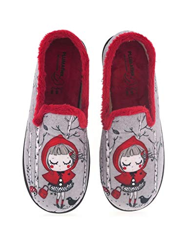Zapatillas de casa para Mujer Fabricadas en España Roal 12215 Caperucita - Color - Rojo, Talla - 34