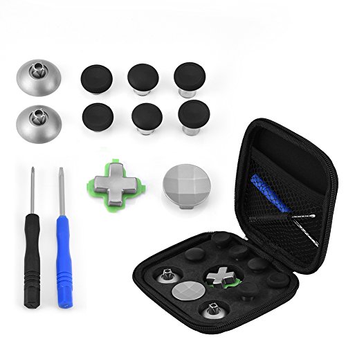 Zerone Kit de Accesorios del Controlador para PS4 / Xbox One, 11 en 1 Repuestos Kits de Piezas de Repuesto Botones de Tapa de Palanca para el Controlador PS4 / Xbox One