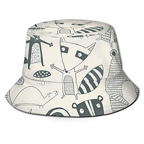 ZharkLI Sombrero de cubo Nancy Wolff Muchas Cosas Sun Fisherman Cap sombrero de protección solar UV sombrero plegable ligero transpirable gorra de viaje negro