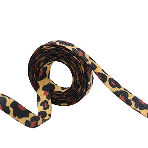 ZPL Leopardo impresión Plano Cordones de Zapatos [Conjunto de 2 Pares] Opcional Longitud Poliéster Material Arriba a El 160cm Cordones Adecuado para Zapatillas Lona Zapatos,70cm